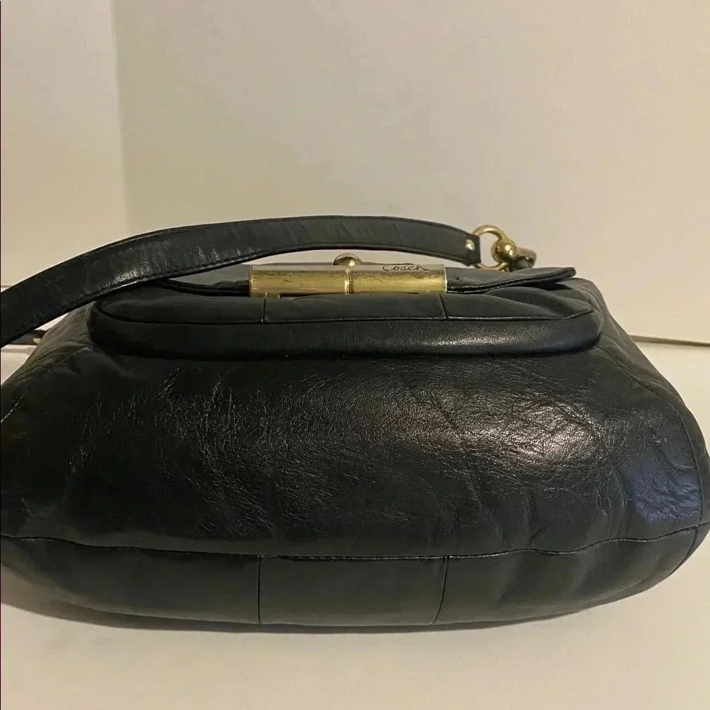 Coach Black leather crossbody handbag